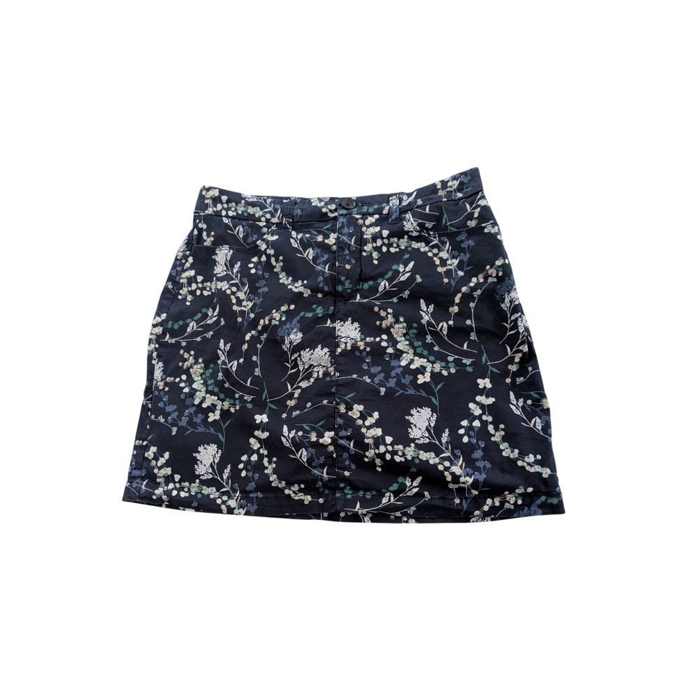 Croft & Barrow Navy Floral Skort Womens 12 Mini Skirt with Shorts Pockets